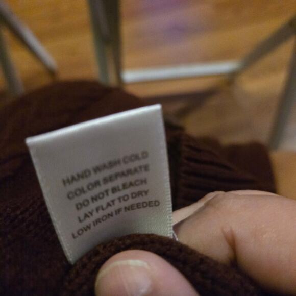 Gilli Cable Knit Button Midi Dress Brown Short Sleeve Size S - Picture 4 of 8